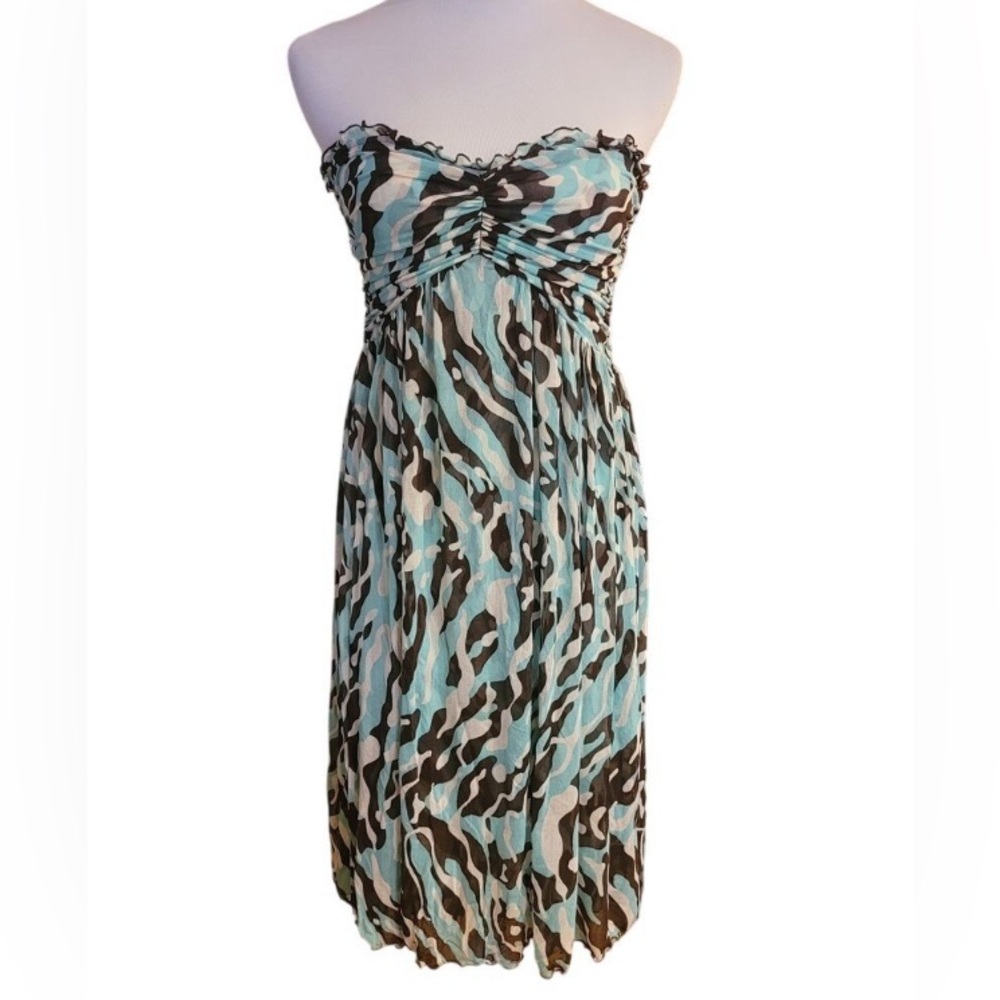 Diane Von Furstenberg Strapless Silk Micro Mesh Dress